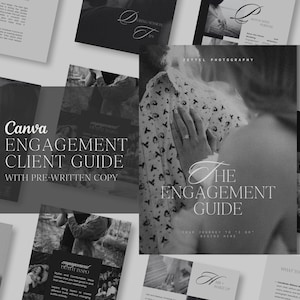 Canva Engagement Session Guide, Fotografie Guide, Willkommenspaket, Kundenleitfaden, Hochzeitsleitfaden, anpassbare Vorlage