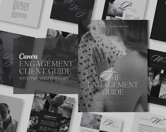 Canva Engagement Session Guide, Photography Guide, Welcome Packet, Client Guide, Wedding Guide,  Customizable Template