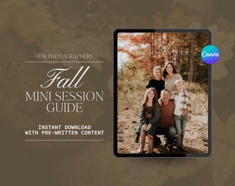 Canva Fall Photography Mini Session Template | Autumn Photoshoot Customizable Client Welcome Packet Guide