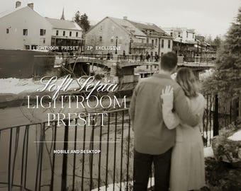 Soft Sepia Lightroom Preset, Vintage Film Aesthetic (XMP)