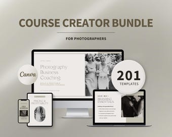 Photography Course Creator Bundle | Customizable Educational Template for Coaches, Creators, Photographers | Canva Digital Download