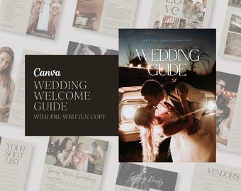 CANVA Wedding Photography Client Guide, Customizable Welcome Packet Template for Photographers