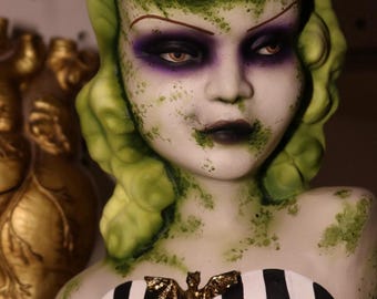 Beetlejuice Inspired Gothic Pin-Up Bust