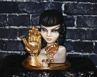 The Gilded Seer – Occult Gothic Bust Sculpture