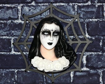 Gothic Black Metal Corpse Paint Virgin Mary Wall Hanging