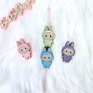 Labubu Straw Topper – Cute Cup Charm for Stanley & Regular Tumblers | Anime-Inspired Drink Accessory for Reusable Cups
