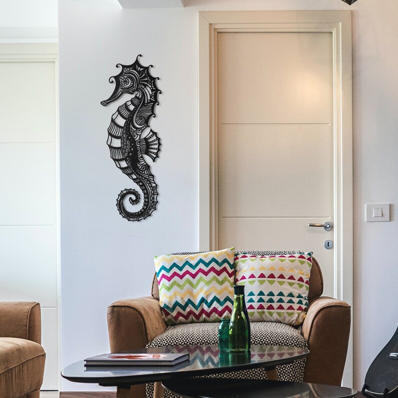 Seahorse Wall Decor, Metal Wall Art, Wall Hanging, Kitchen Wall Decor