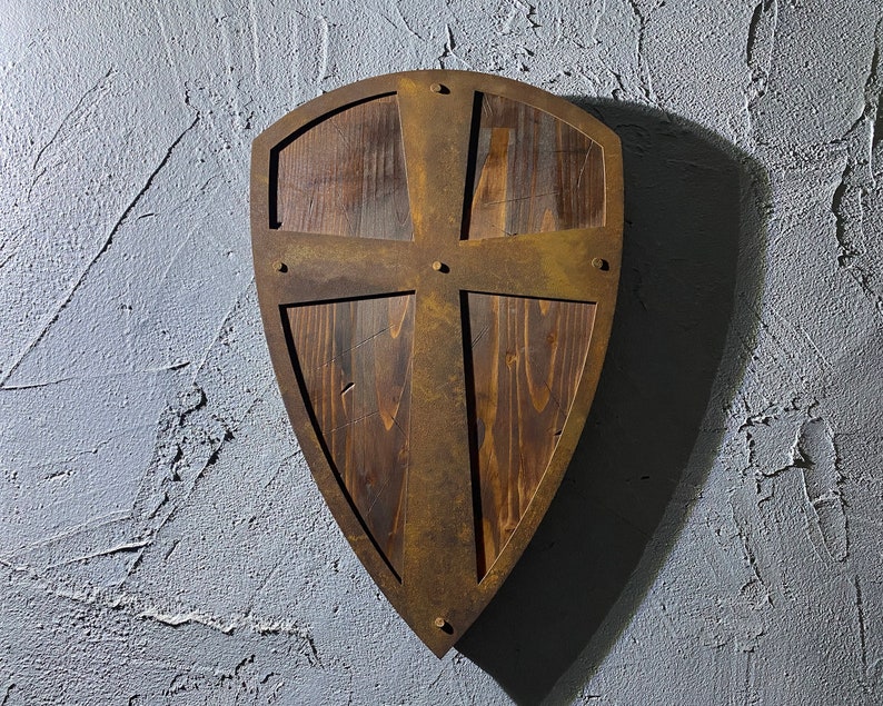Authentic Medieval Wooden Shield Wall Decor Handcrafted Knight Shield