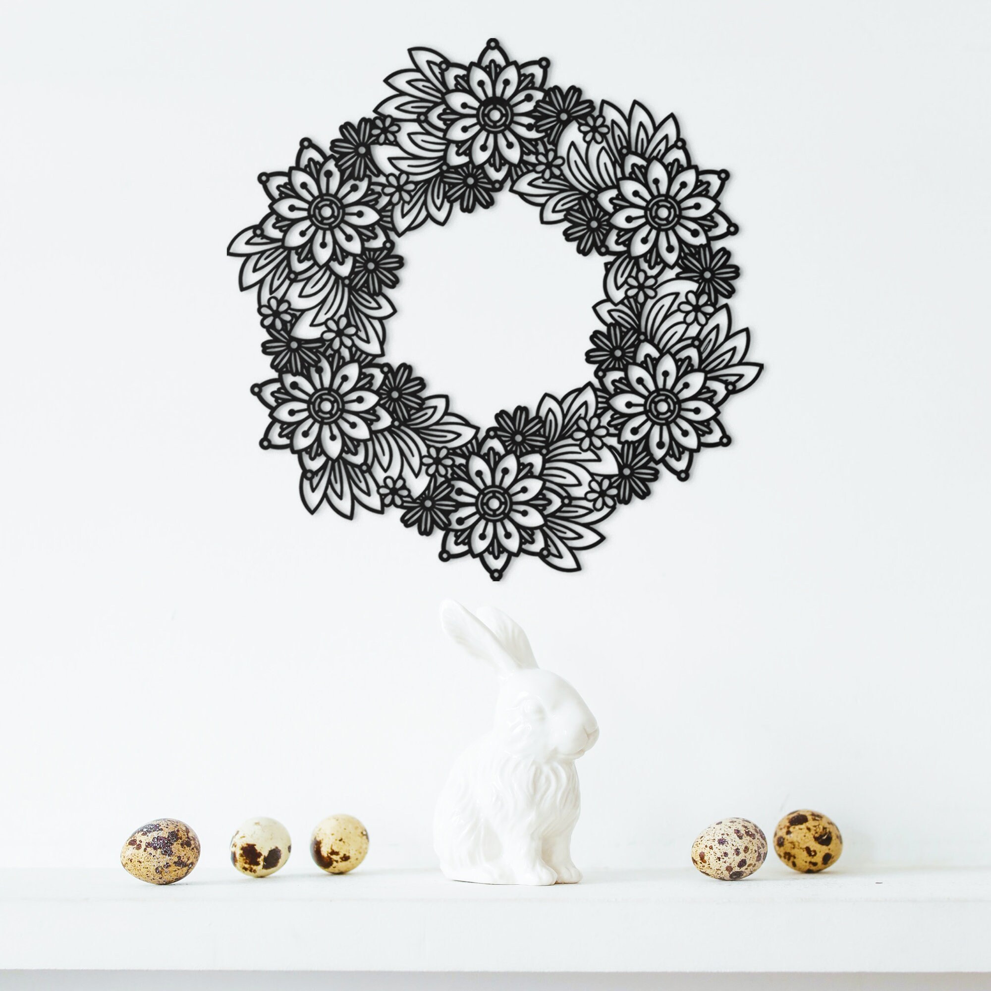 Flowers Metal Wall Art Metal Wreath for Front Door Metal Etsy