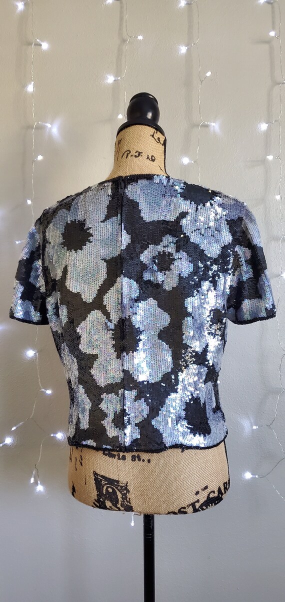 Sequin Crop Top Size Medium or oversized Small, S… - image 4