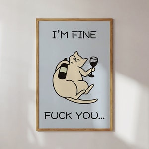 Cute Apartment Decor,Preppy Room Decor,Funky Print,Danish Pastel Pinterest Decor,Indie Room Decor,Trendy Wall Art,Y2K Decor,Cat Lover Gift