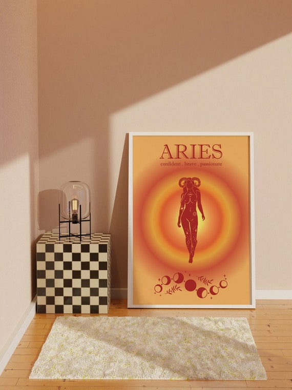 Aries Aura Print: Y2K Astrology Poster (Digital Download)