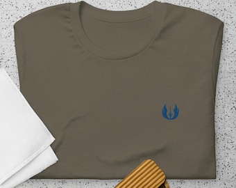 Haftowana koszulka z symbolem Zakonu Jedi ze Star Wars: codzienny krój i idealna do parków Disneya