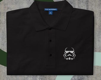Stormtrooper-Inspired Embroidered Dry Fit Polo – Galactic Style for Every Day