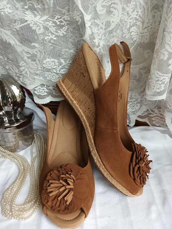 Tan wedge shoes uk cheap