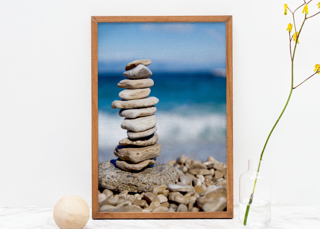 Zen Stones Wall Art Print, Printable Balancing Stones, Wall Decor ...