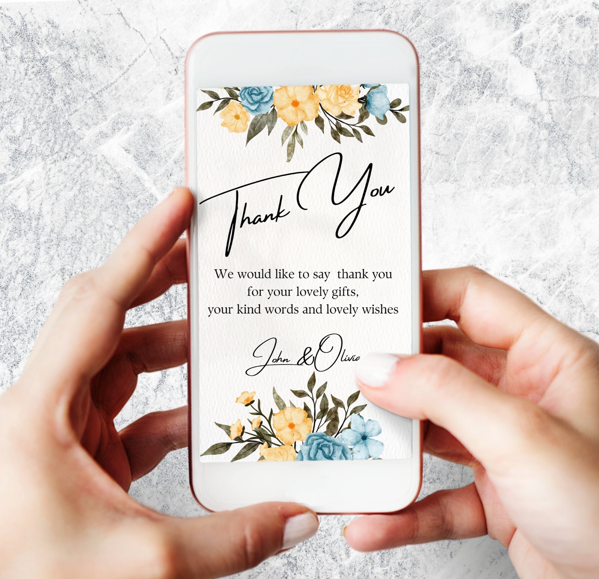 Electronic Thank You Card Template, Canva Thank You, Electronic Canva