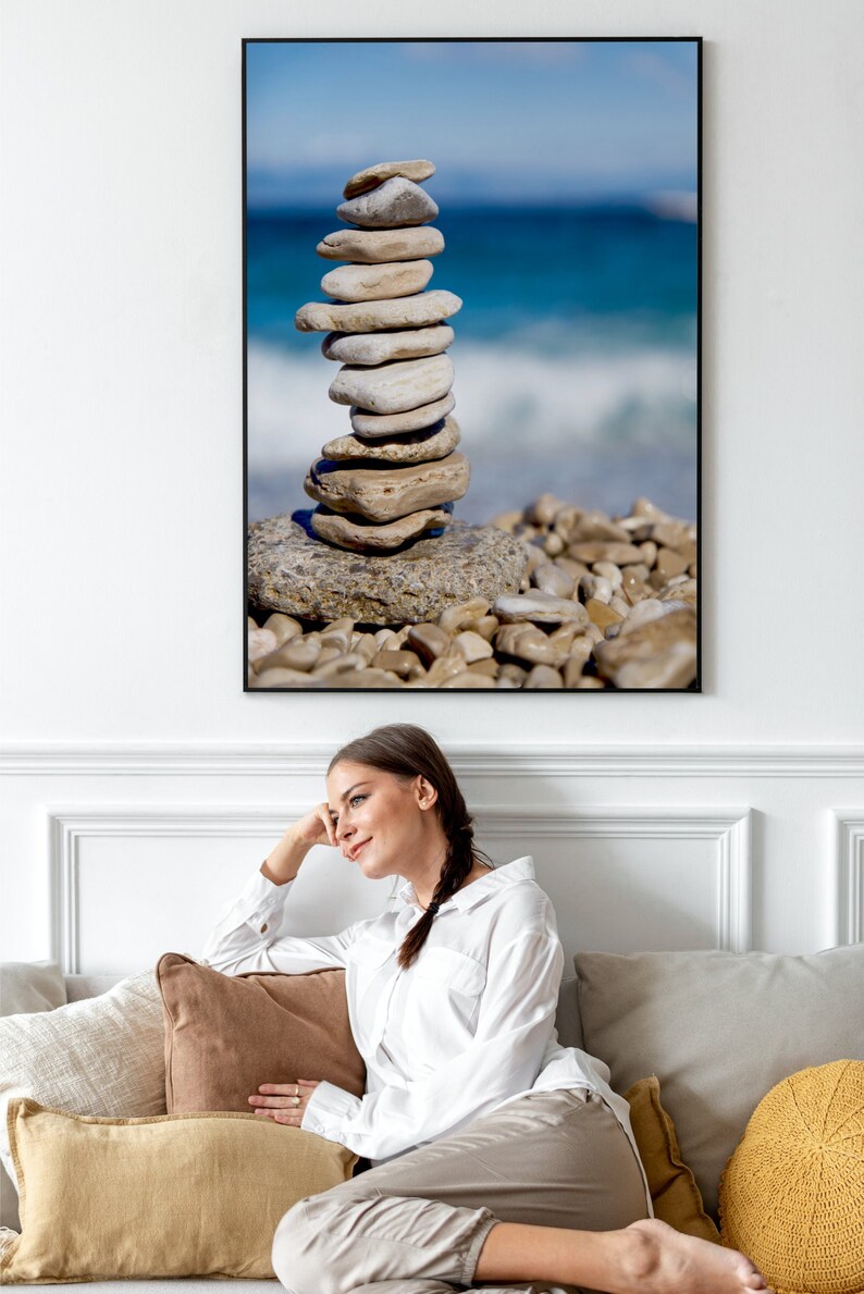 Zen Stones Wall Art Print, Printable Balancing Stones, Wall Decor ...
