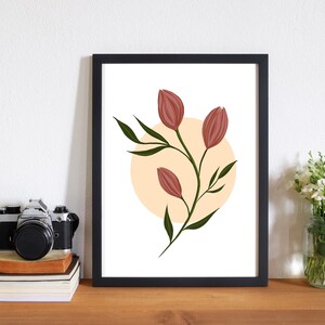 A4 japanischer inspirierter blumen kunstdruck