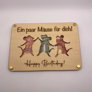 Geldgeschenk Karte mit Gravur Geschenkkarte Holzkarte Geschenkidee Geburtstagskarte