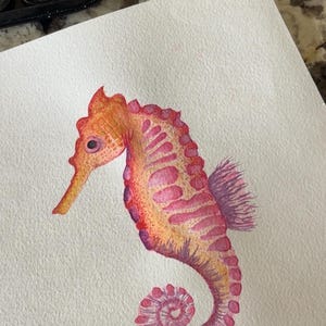 Watercolor Seahorse Painting