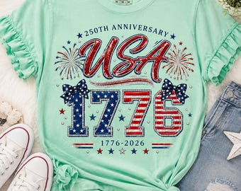 Camiseta conmemorativa del 250 aniversario de EE. UU. (1776-2026) con diseño patriótico (descarga digital)