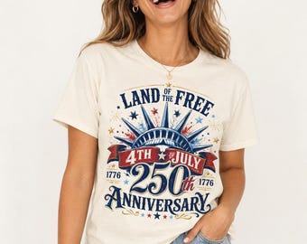 Camiseta Comfort Colors® del 250 aniversario para el 4 de julio, camiseta para el Día de la Independencia.
