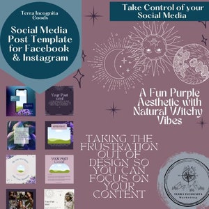 Witchy Social Media Post Template for Instagram and Facebook