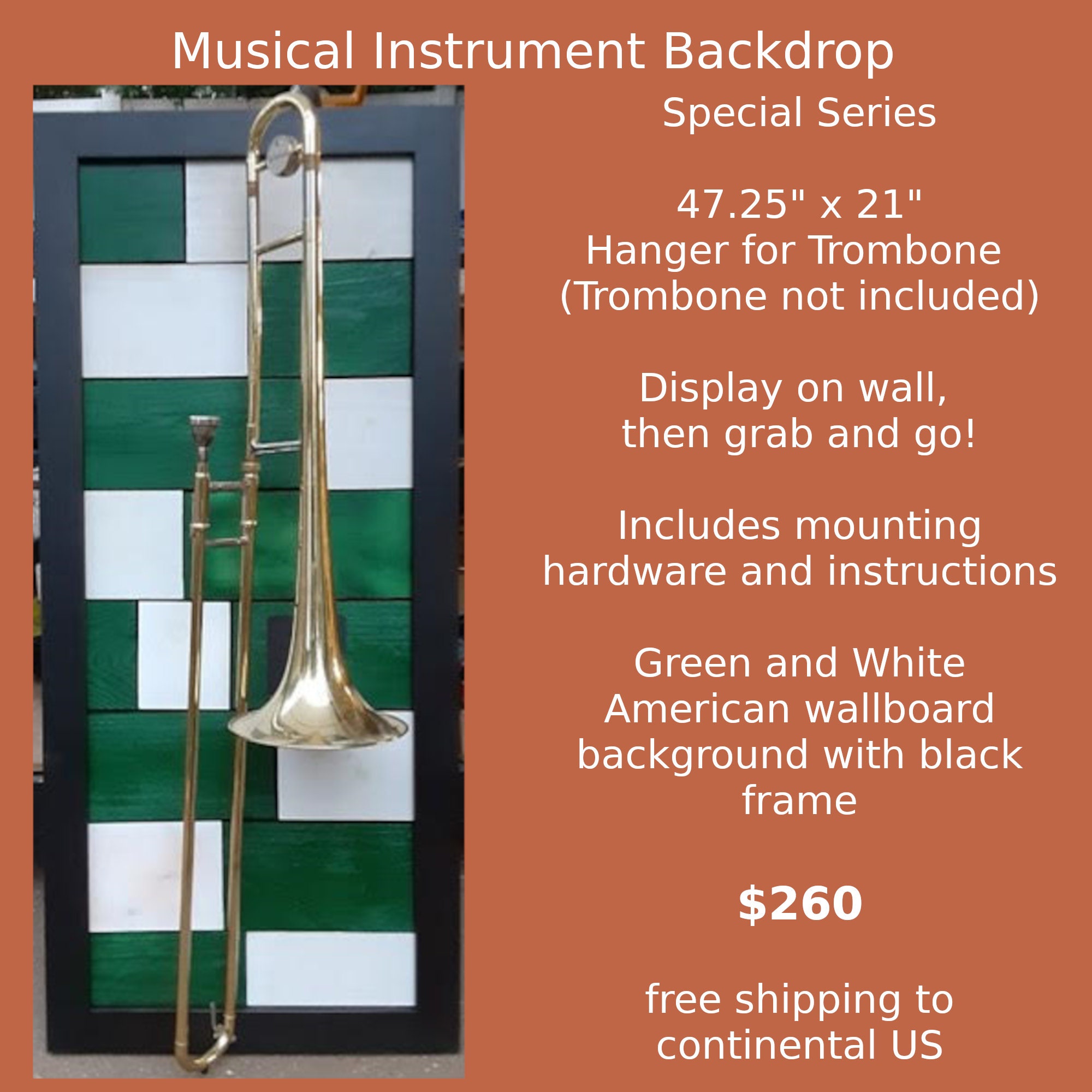 trombone wall hanger
