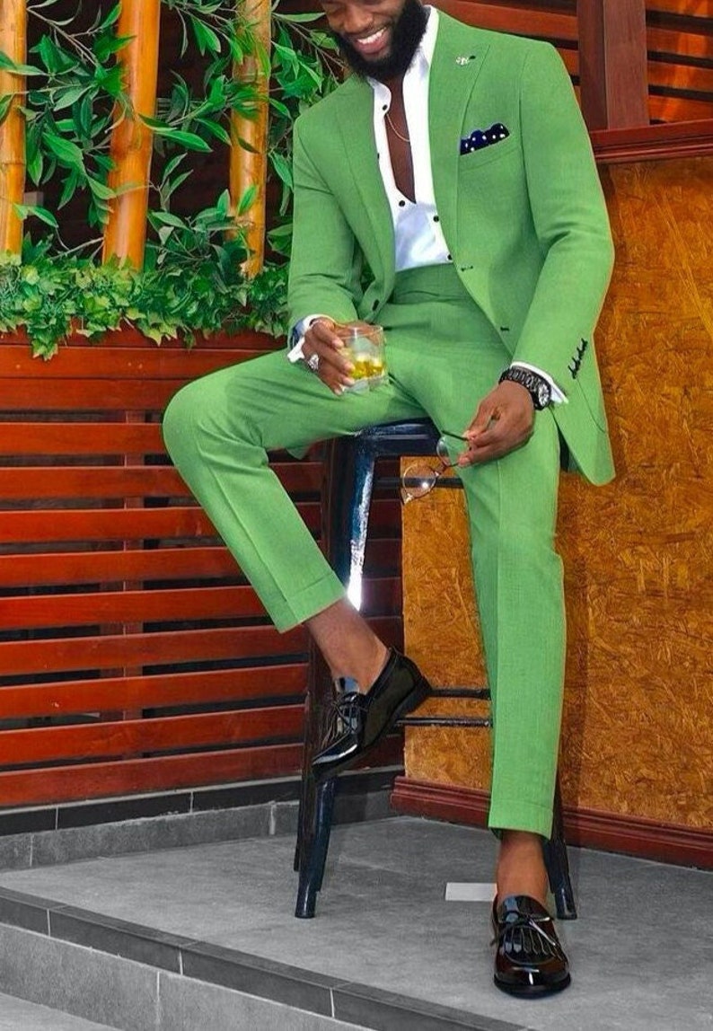 Mens Green Suits Men Suit Men Wedding Suit Elegant Green Etsy