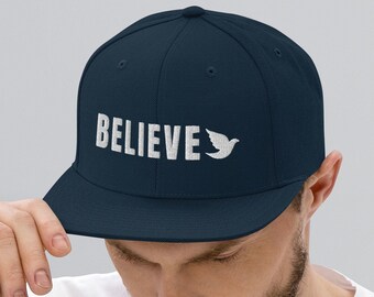 Believe Cappello Snapback ricamato - Cappello Snapback unisex con cappuccio SnapBack religioso