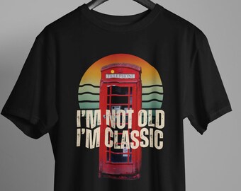 Retro Phone Box Graphic T-Shirt - Funny Birthday Gift