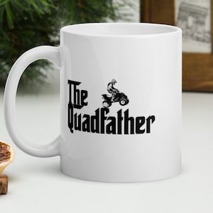 Quadfather Mug - Funny ATV Coffee Cup, Quad Bike Lover Gift, Off-Road Dad Drinkware, Men&#39;s ATV Rider Mug, Quad Enthusiast,  Biker Mug