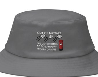 Prezent dla listonosza - zabawny haftowany kapelusz typu bucket hat - świetny prezent urodzinowy lub świąteczny / prezent dla listonosza lub listonosza