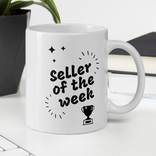 Büro Geschenk - Verkäufer der Woche - inspirierende Kaffeetasse - Teamgeist Tasse - ideales Geschenk für einen Teammanager