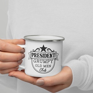 Grumpy old man club Enamel Mug ideal dad present - Father’s Day mug