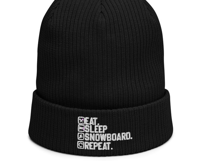 Snowboarding gift  - funny Embroidered Beanie Hat - a great birthday or Christmas present  / gift for a Snowboarder