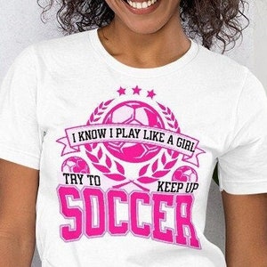 Ladies t-shirt- Woman’s  football top - I play like a girl try to keep up  - England supporters football t shirt-  soccer lover unique tee