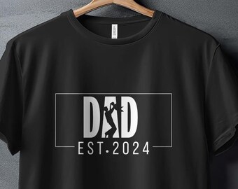 New Dad 2024 T-Shirt, Father's Day Gift, First Time Dad Est. 2024 Tee, Pregnancy Announcement Shirt Gift Male