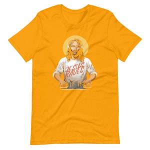 Funny Jesus DJ T-Shirt, Christian Humor Apparel, Religious Party Tee, Gospel Music Lover Gift, Humorous Faith Clothing, Church Fun Wear