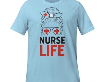 ナースライフTシャツ：面白いRNグラフィックTシャツ、ヘルスケアギフト
