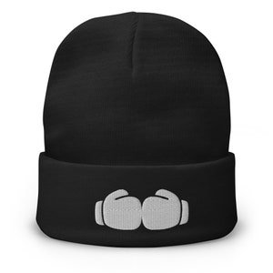 Boxing Gloves Beanie, Fighter Cap, Boxing Fan Hat, Combat Knit Hat, Sparring , Boxer Training Skully  Headwear, Boxing Gift, Ring Gear