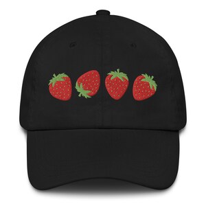 Strawberry Hat - Baseball cap Strawberry embroidered Design One Size Fits All fruit Dad hat