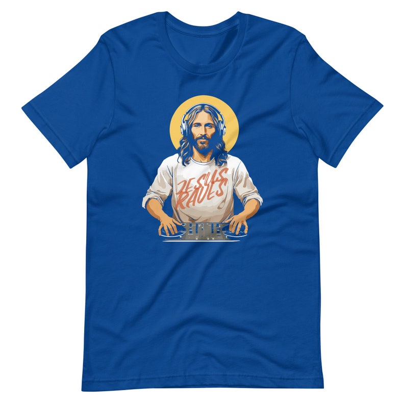 Funny Jesus DJ T-Shirt, Christian Humor Apparel, Religious Party Tee, Gospel Music Lover Gift, Humorous Faith Clothing, Church Fun Wear