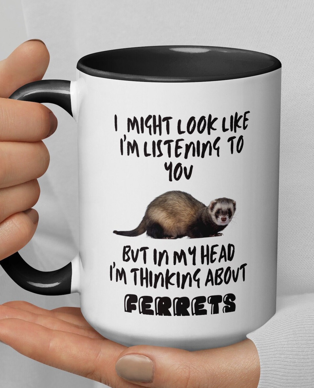 Ferret Mug 'thinking About Ferrets' Coffee Cup for Etsy