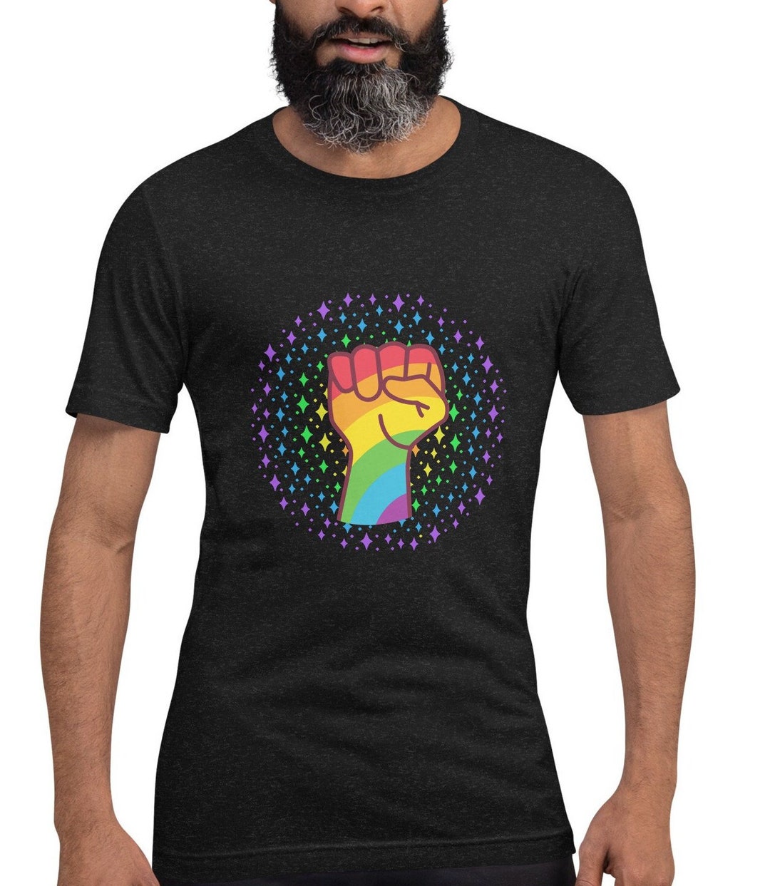 Pride T-shirt - Unisex Rainbow Fist Logo LGBTQ Flag Tee | Gay Pride ...