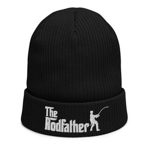 Fishing Gift  - The Rodfather Embroidered Beanie Hat Creative and Unique Gifts For A angler Dad Or Grandad Ideas