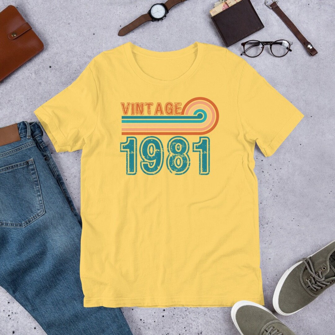 Vintage 1981 chemise pour hommes femmes 42 ans 42e anniversaire T-Shirt ...
