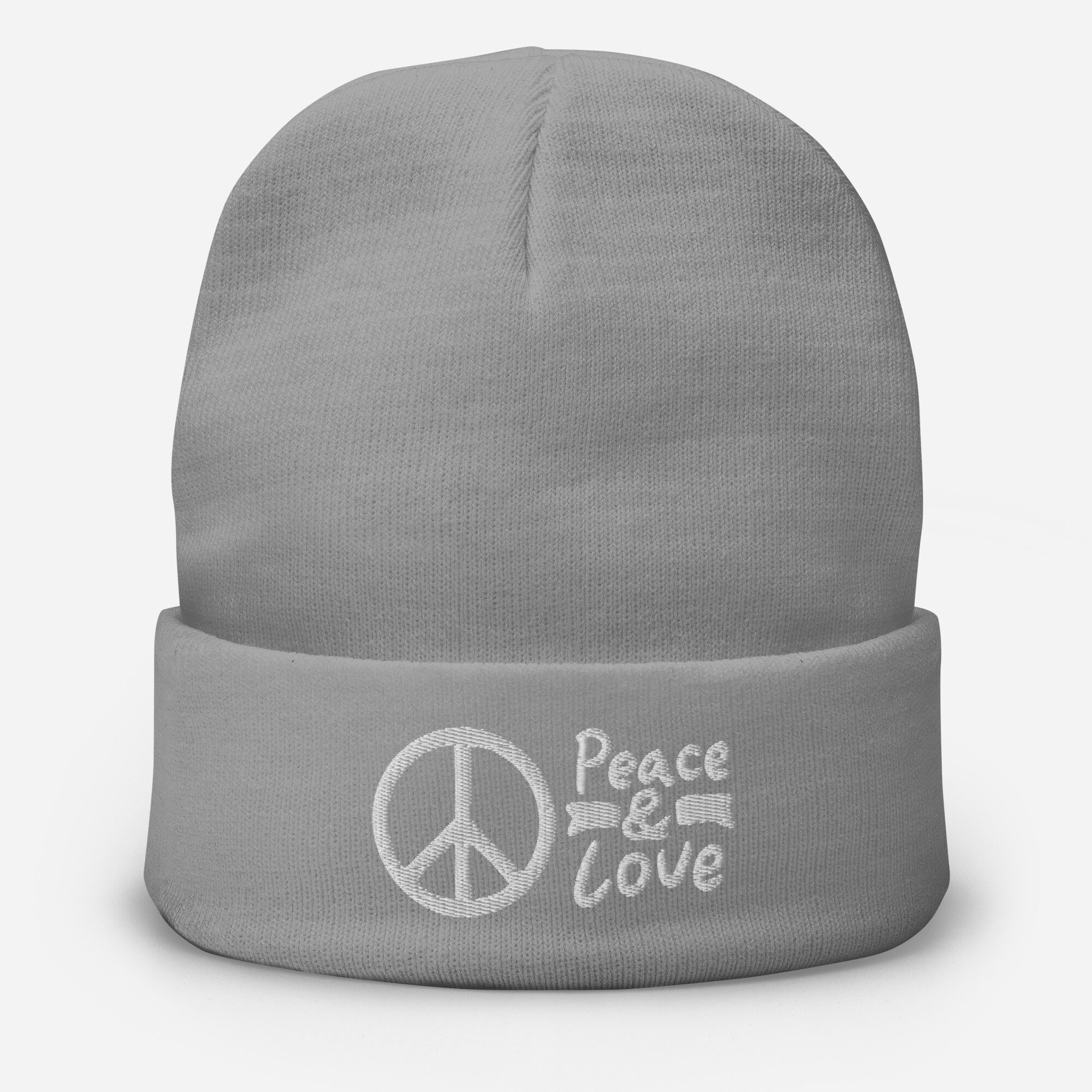 高感度ショップで2023年売れたブランド Peace Sign Beanie - Embroidered Beanie Hat With a Peace Sign 帽子