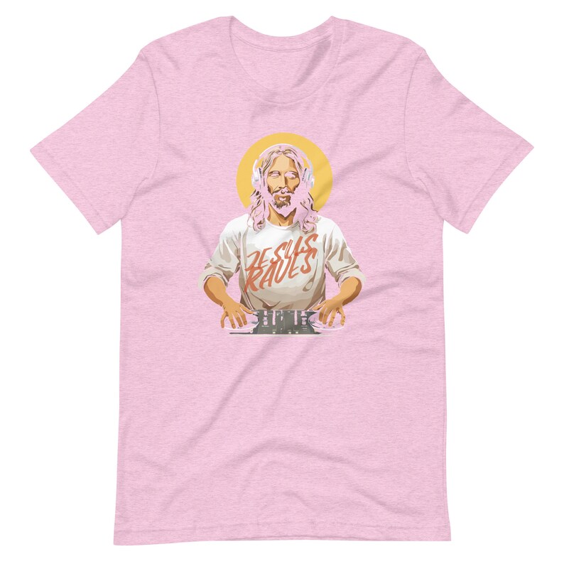 Funny Jesus DJ T-Shirt, Christian Humor Apparel, Religious Party Tee, Gospel Music Lover Gift, Humorous Faith Clothing, Church Fun Wear